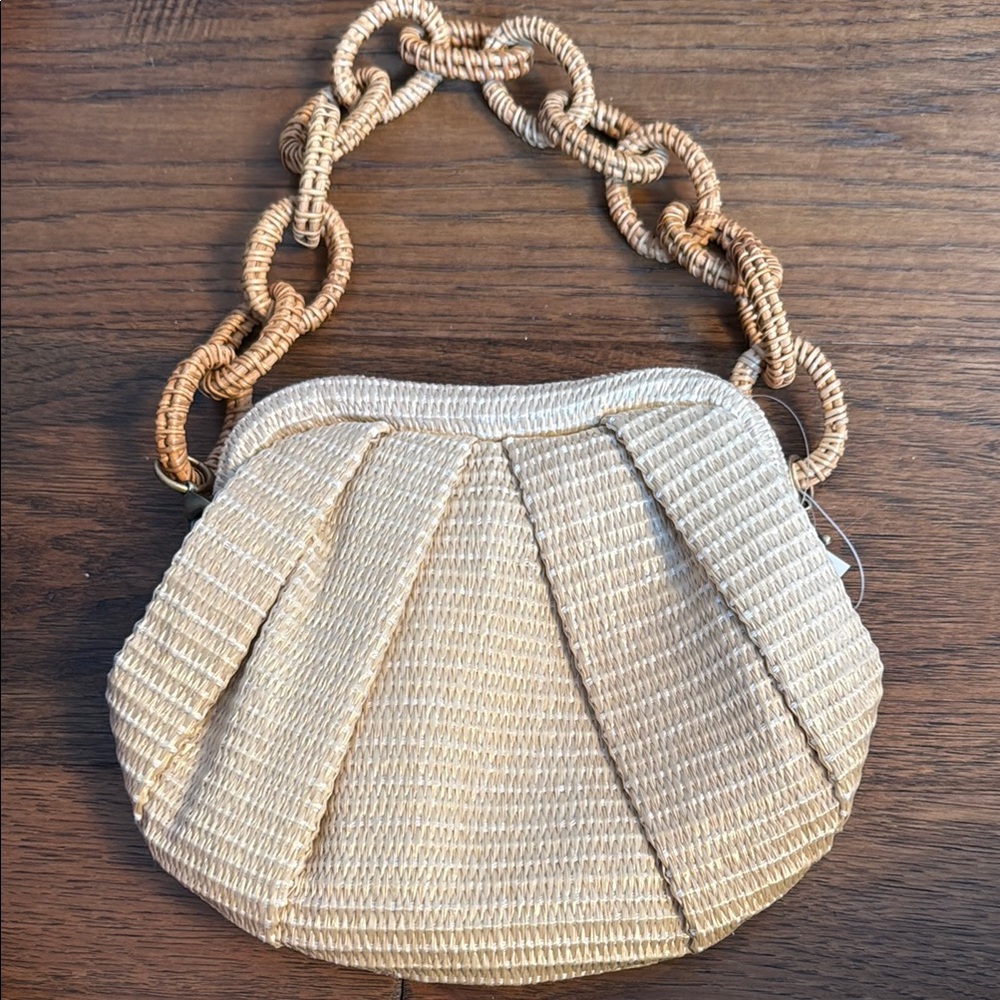 Francesca's Collections Tan Shoulder Bag with Chain Handle